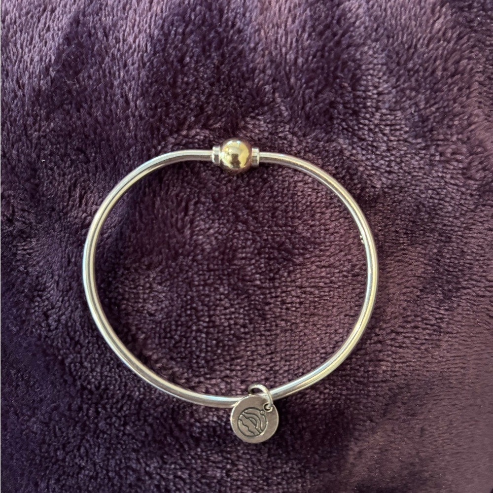 Sterling silver and 14k cape cod bracelet by Lestage